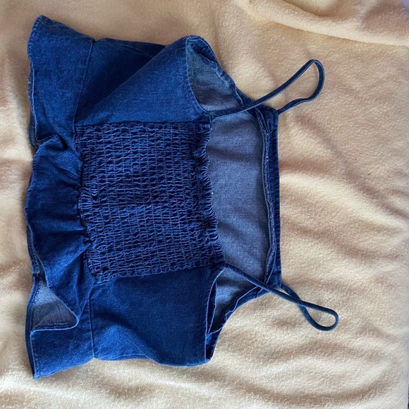 American Eagle denim crop top, NWOT - Picture 2 of 2